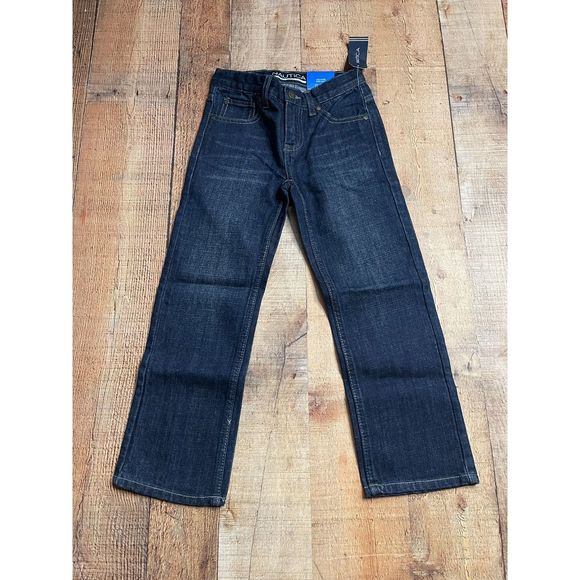 Nautica Jeans Co. Boys Size 6 Dark Denim Wash Straight Leg Kids Jeans Pants - Picture 1 of 4